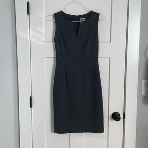 Gray shift dress, very flattering